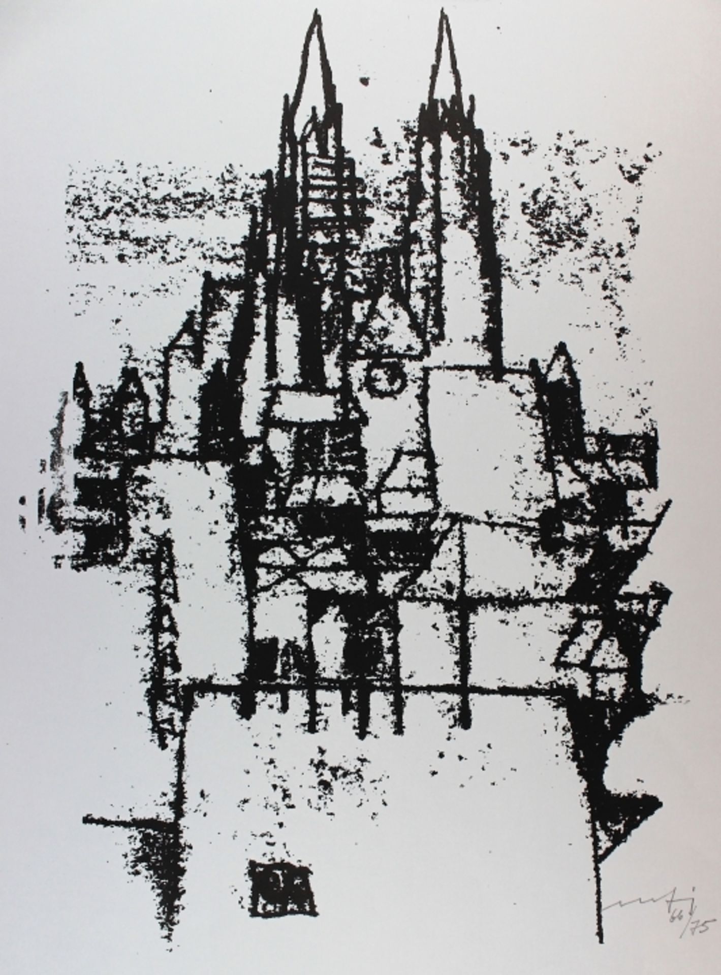 Serigraphie - Willi Ulfig (1910 Breslau - 1983 Regensburg) "Ansicht Regensburg", r.u.