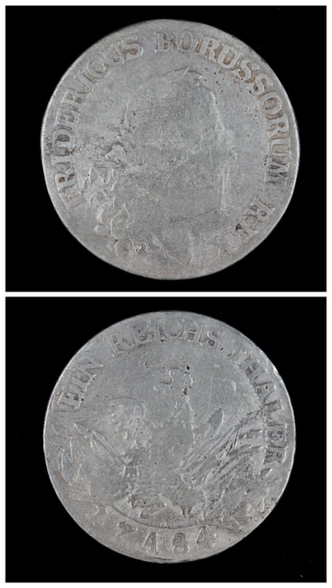 Reichsthaler Preussen 1784, Reichsadler, Rs: Fredericus Borussorum Rex, Kopf nach rechts, starke
