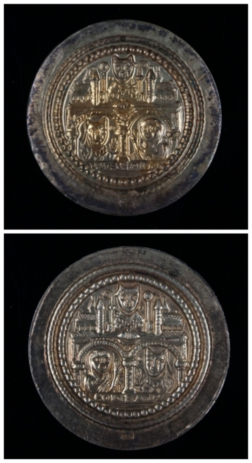 Brakteat im mittelalterlichen Stil Konrad v. Mainz, Erfurt (1161-1165, 1183-1185), eine Seite mit