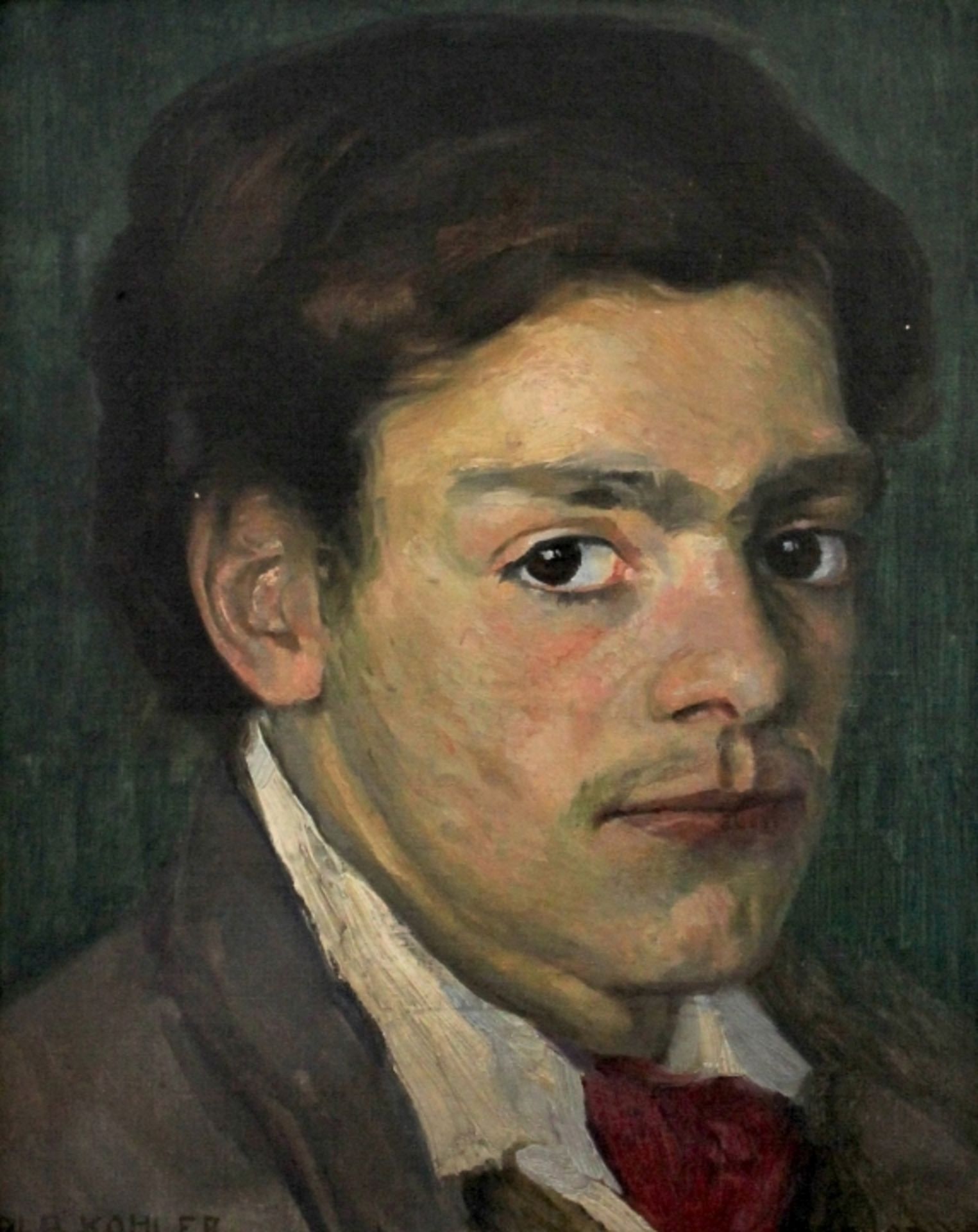 Gemälde "Studienkopf männlich", l.u. Alb.Kohler (1883 Basel - 1946 Ascona / Schweiz), r.u. Flor