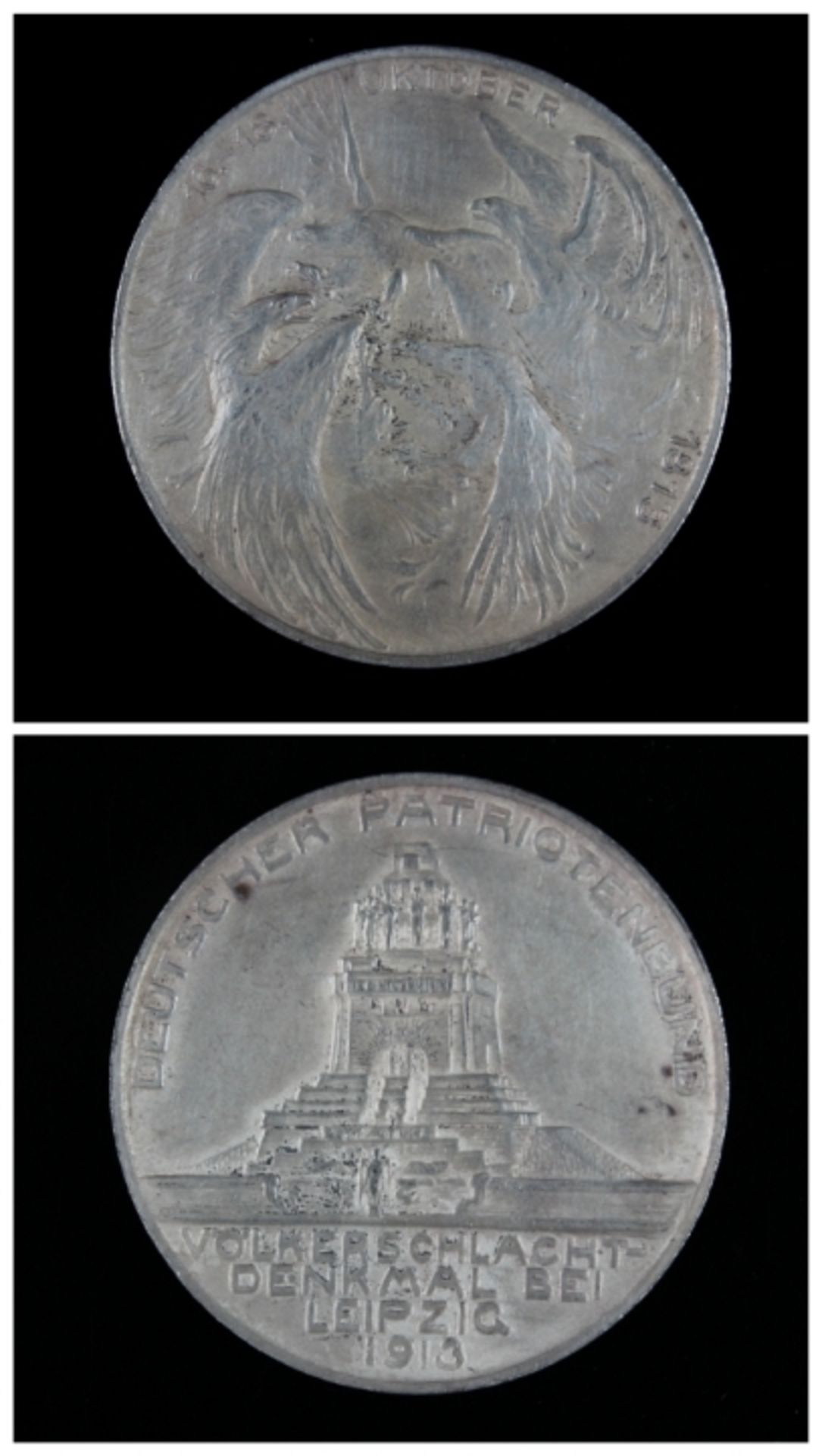 Silbermedaille 1913, Deutsches Reich, Deutscher Patriotenbund, Abb: Völkerschlachtdenkmal bei