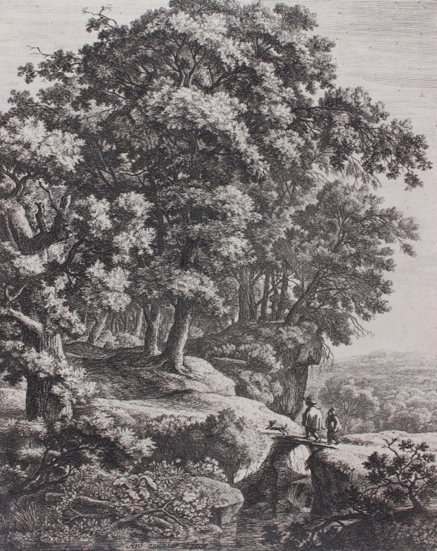 Radierung - Anthonie WATERLOO (Niederlande c.1610-1690) "Die Landschaft mit dem Buckligen",