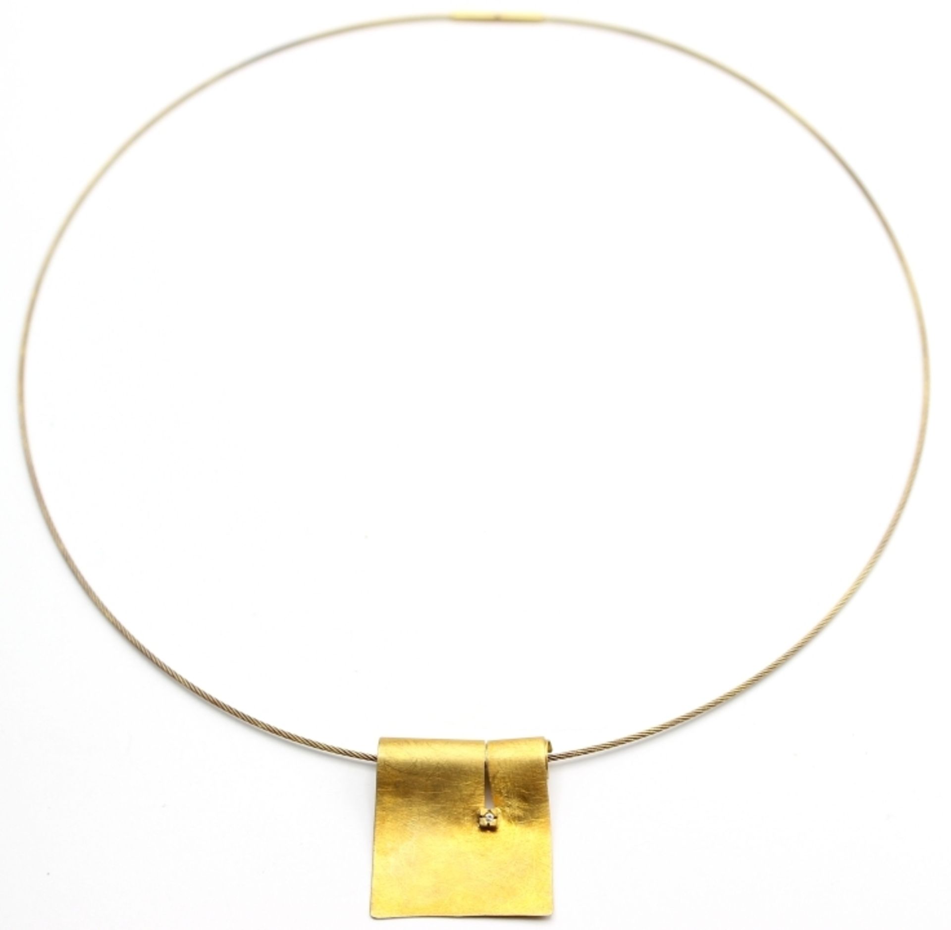 Modernes Collier - Silber vergoldet an Reif, Kunstgewerbe Gewürz-Eckerl Regensburg
