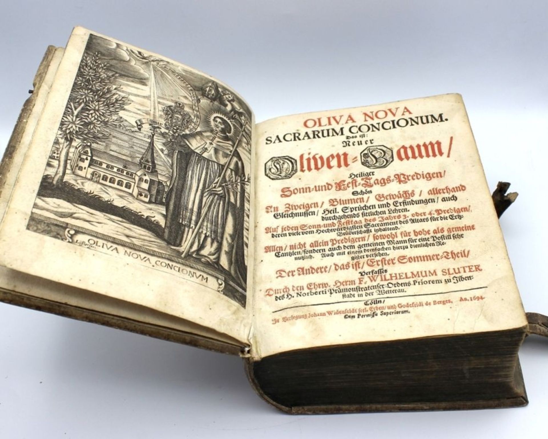 Buch - Ende 17.Jahrhundert "Neuer Oliven-Baum", verfasst durch Herrn Wilhelm Sluter Cölln 1694,