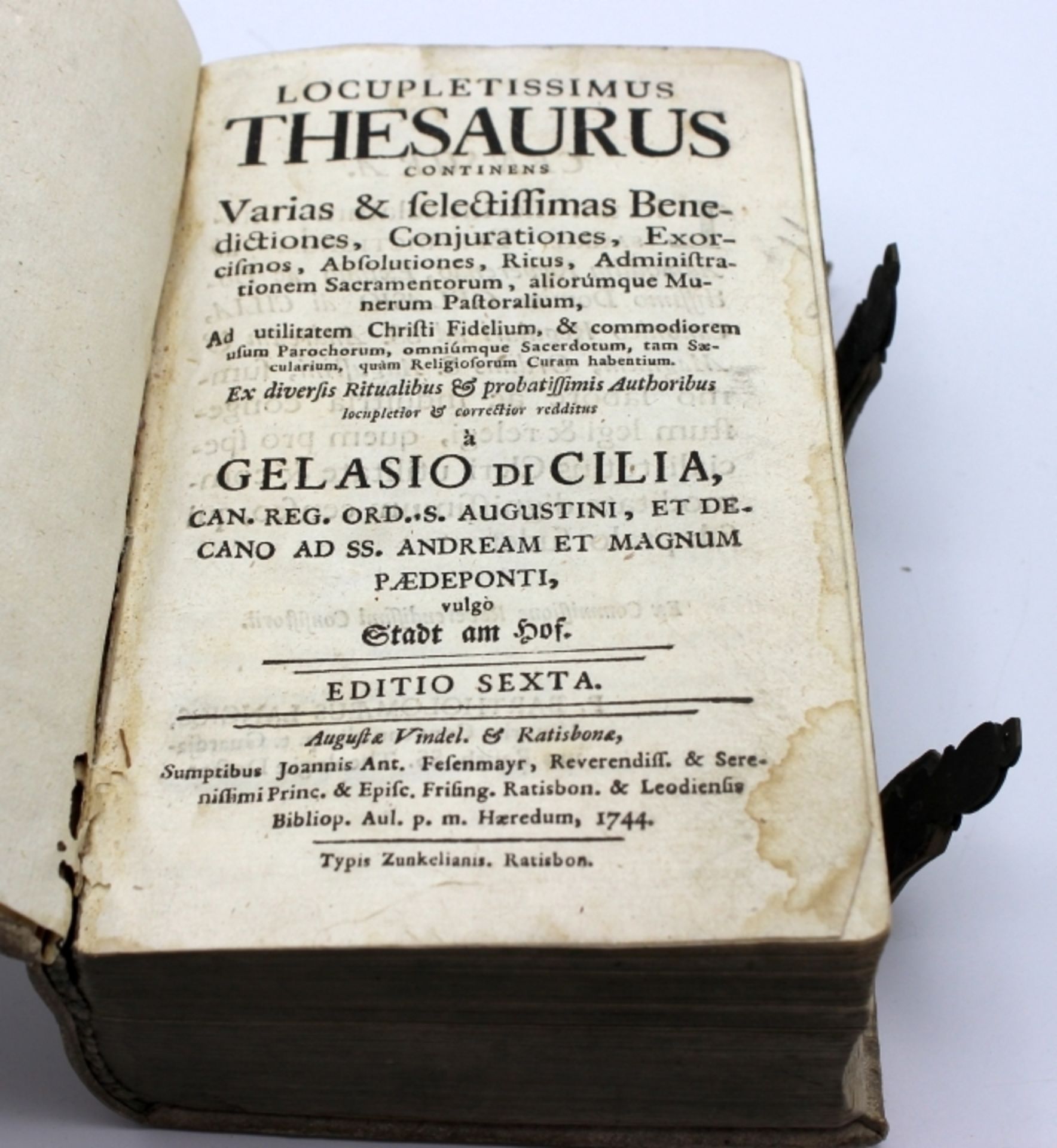 Buch - Gelasio di Cilia (1654-1721) "Locupletissimus thesaurus continens varias &