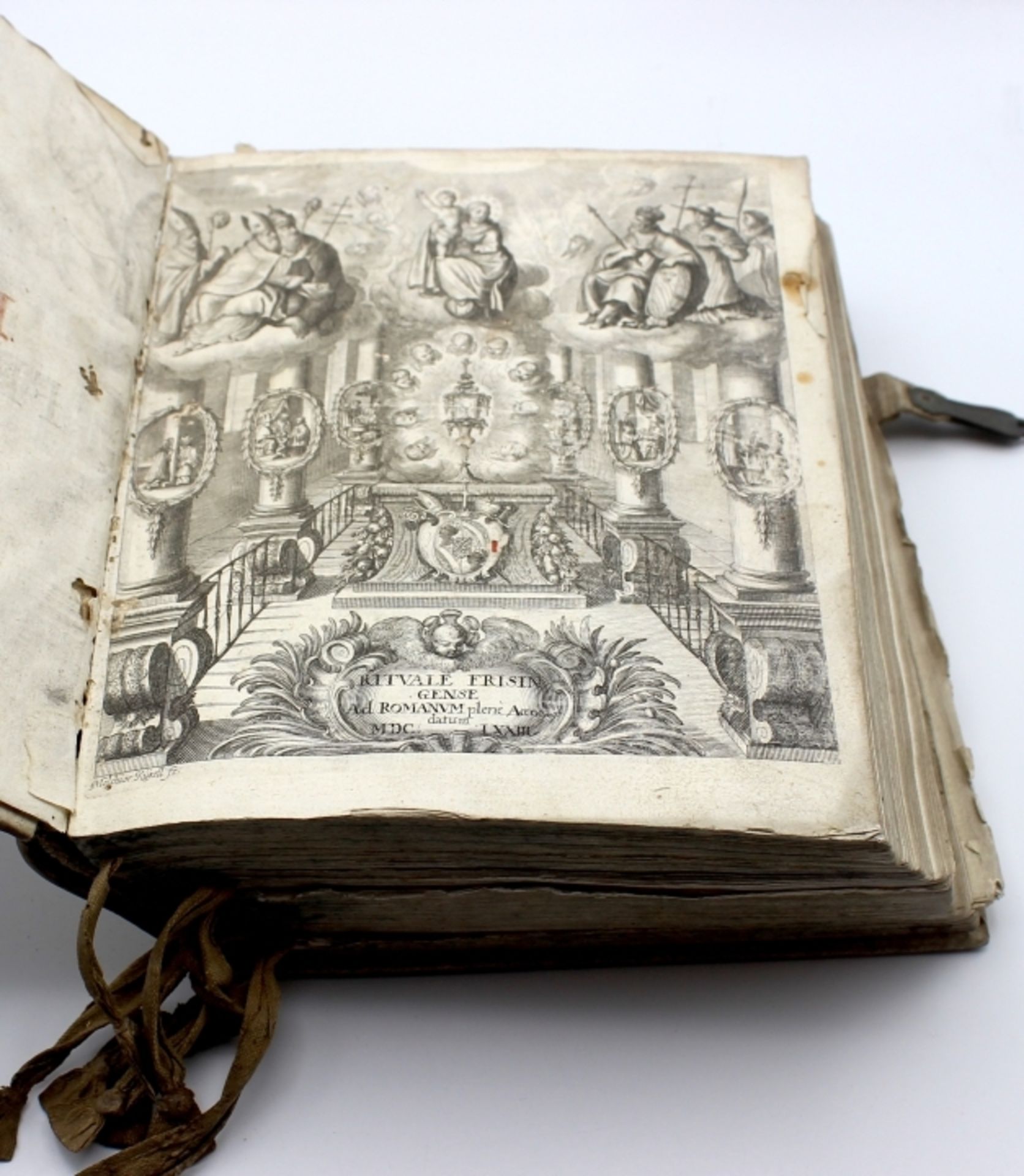 Buch - Bayern 17.Jahrhundert "Rituale Frisingense" wohl von M. Küsell München 1673, Kupfertitel,
