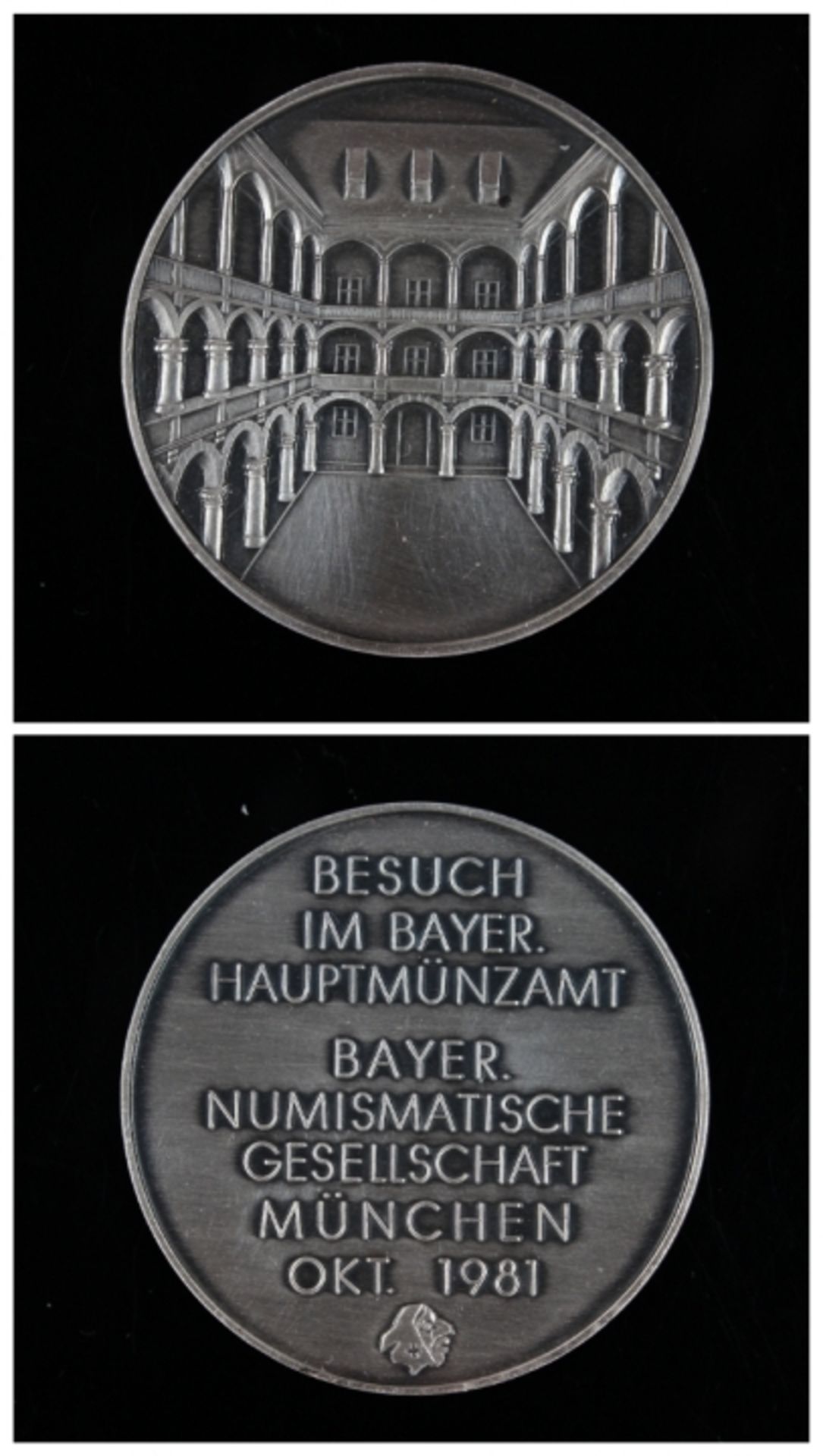 Silbermedaille Hauptmünzamt München 10.1981, Randschrift: Bayer. Hauptmünzamt Feinsilber, d.= 41,1