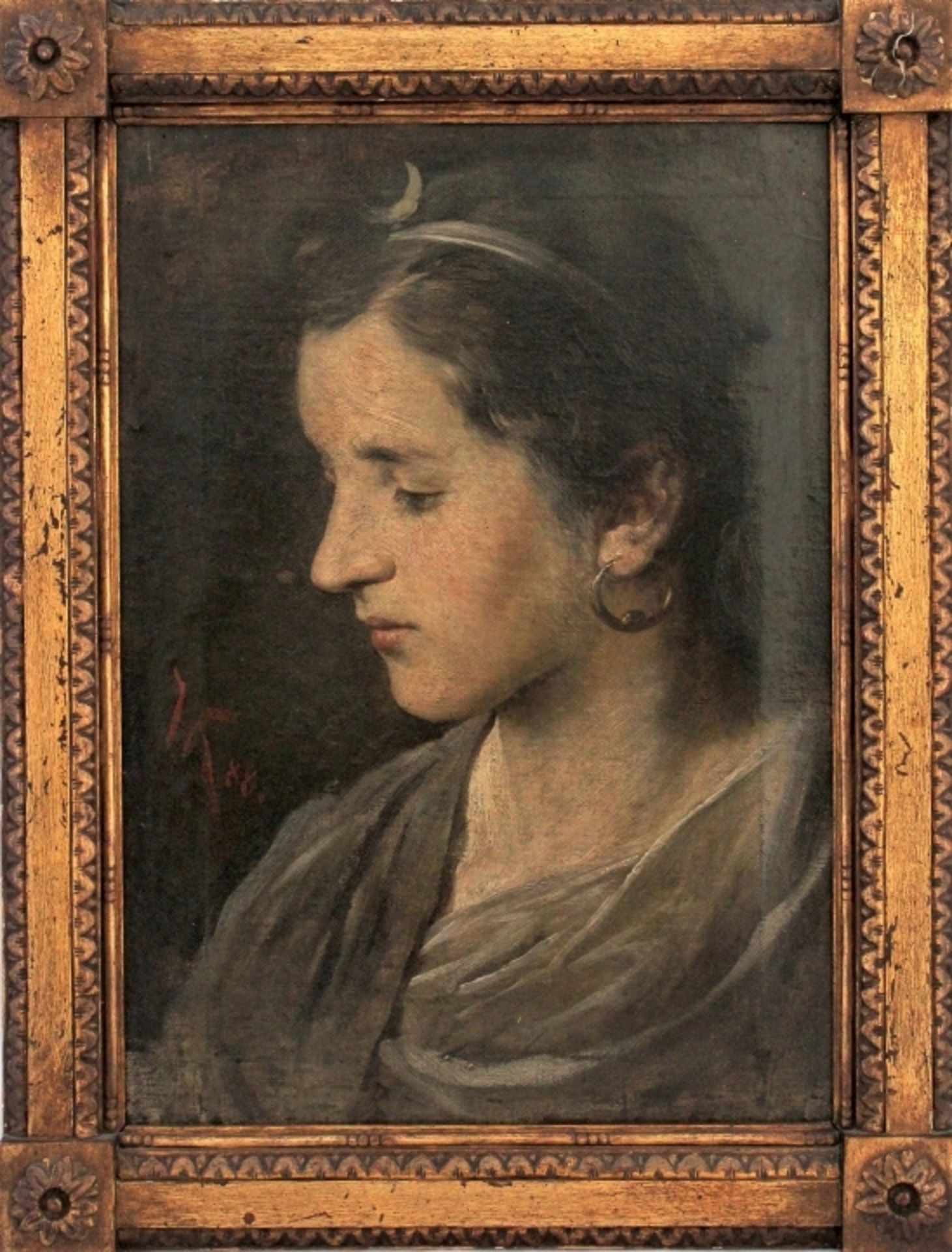 Gemälde - Waldemar Kolmsperger d.Ä. (1852 Berchtesgaden - 1943 München) "Damenbildnis als Luna", l.
