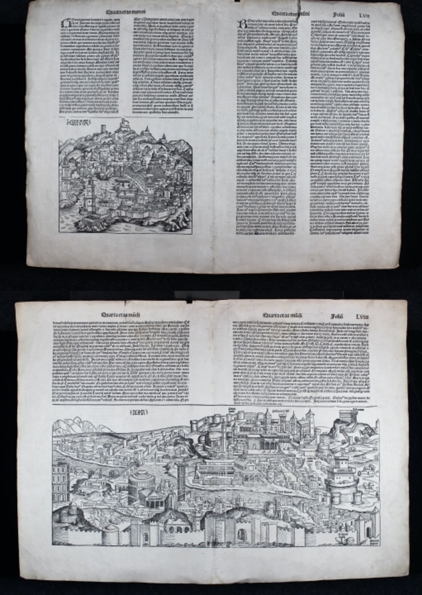 Holzschnitt - Hartmann Schedel (1440 Nürnberg 1514) "Rom", die Schedelsche Weltchronik erschien
