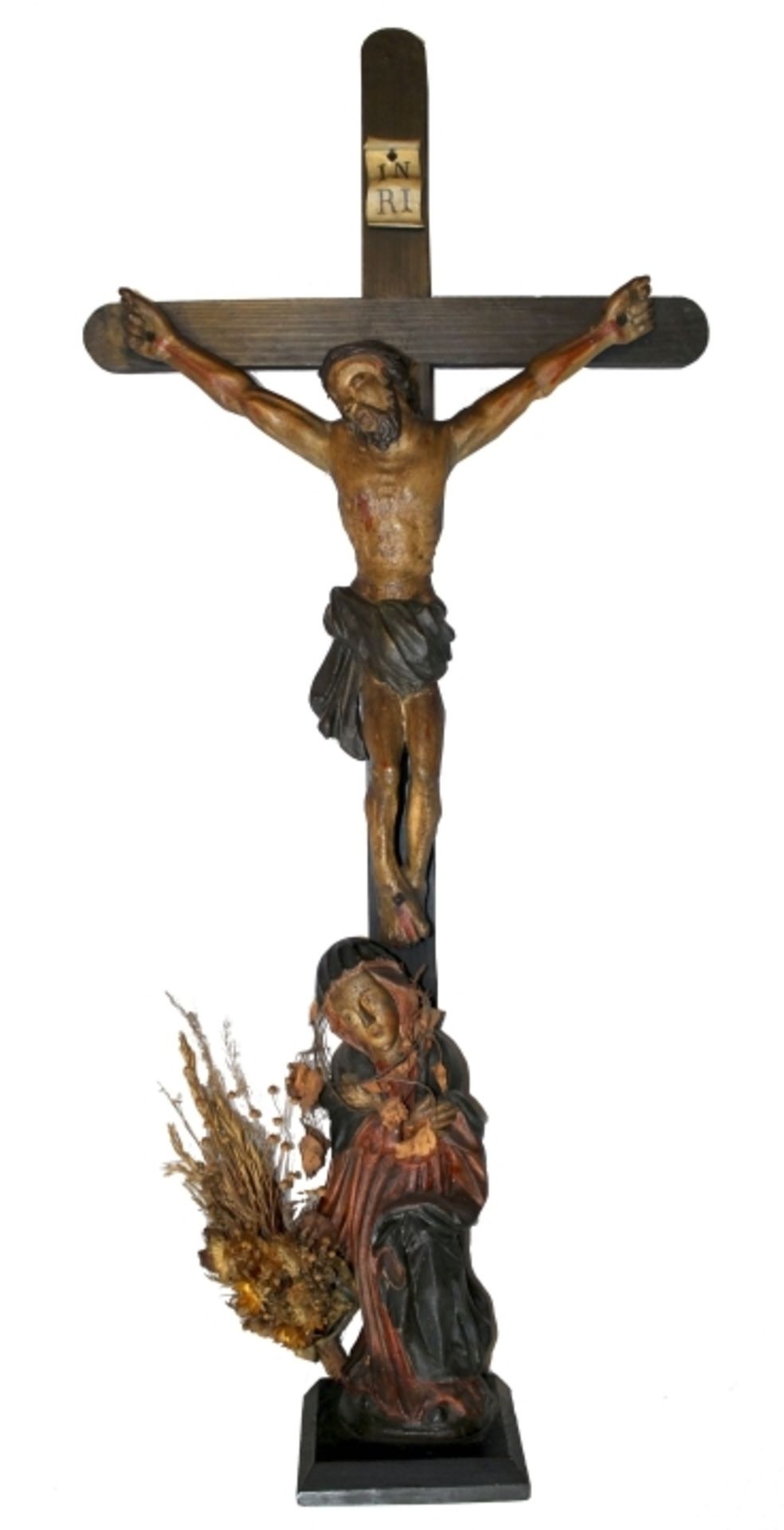 Kreuz mit Korpus Christi - wohl alpenländisch 18./19.Jahrhundert Dreinageltypus, darunter