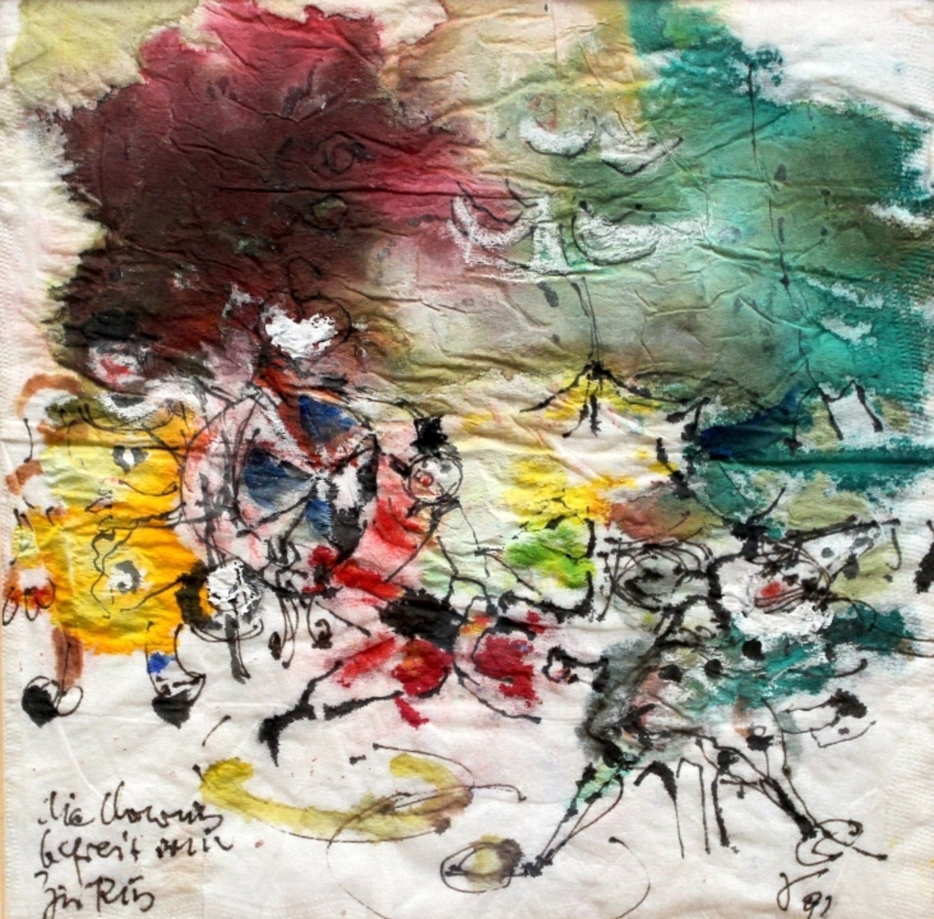 Aquarell - Otto Sammer (1914 Schwabach - 2004 Passau) "Clowns", r.u. monogrammiert, datiert (19)