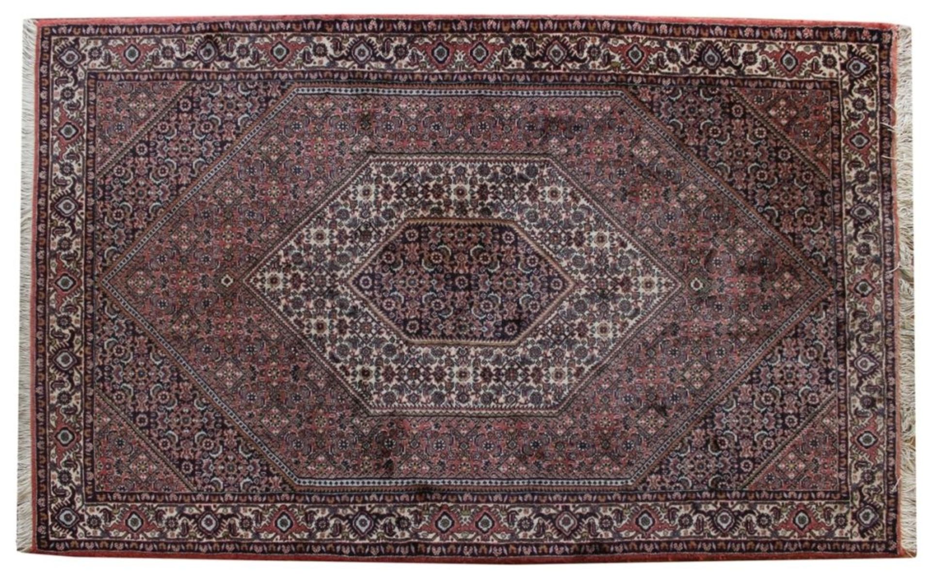 Orientteppich/Brücke - Bidjar Persien feine Nassknüpfung, geometrisches Dekor, rote, braune und