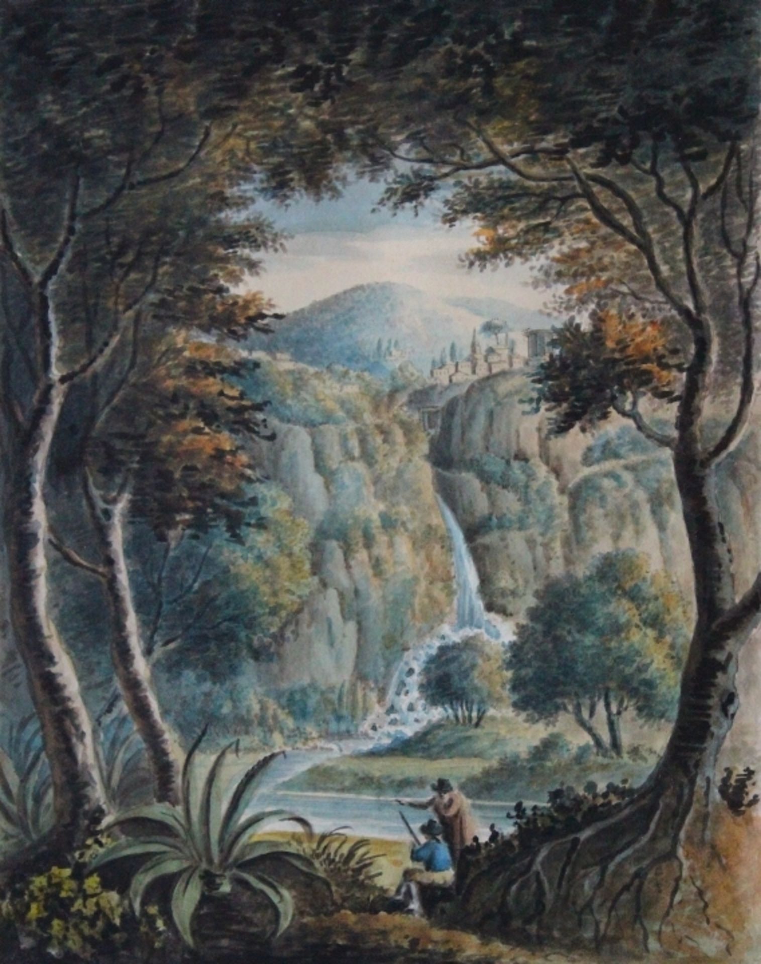 Aquarell - in der Art von James FORBES (London / England 1749-1819) "Italienische Landschaft mit