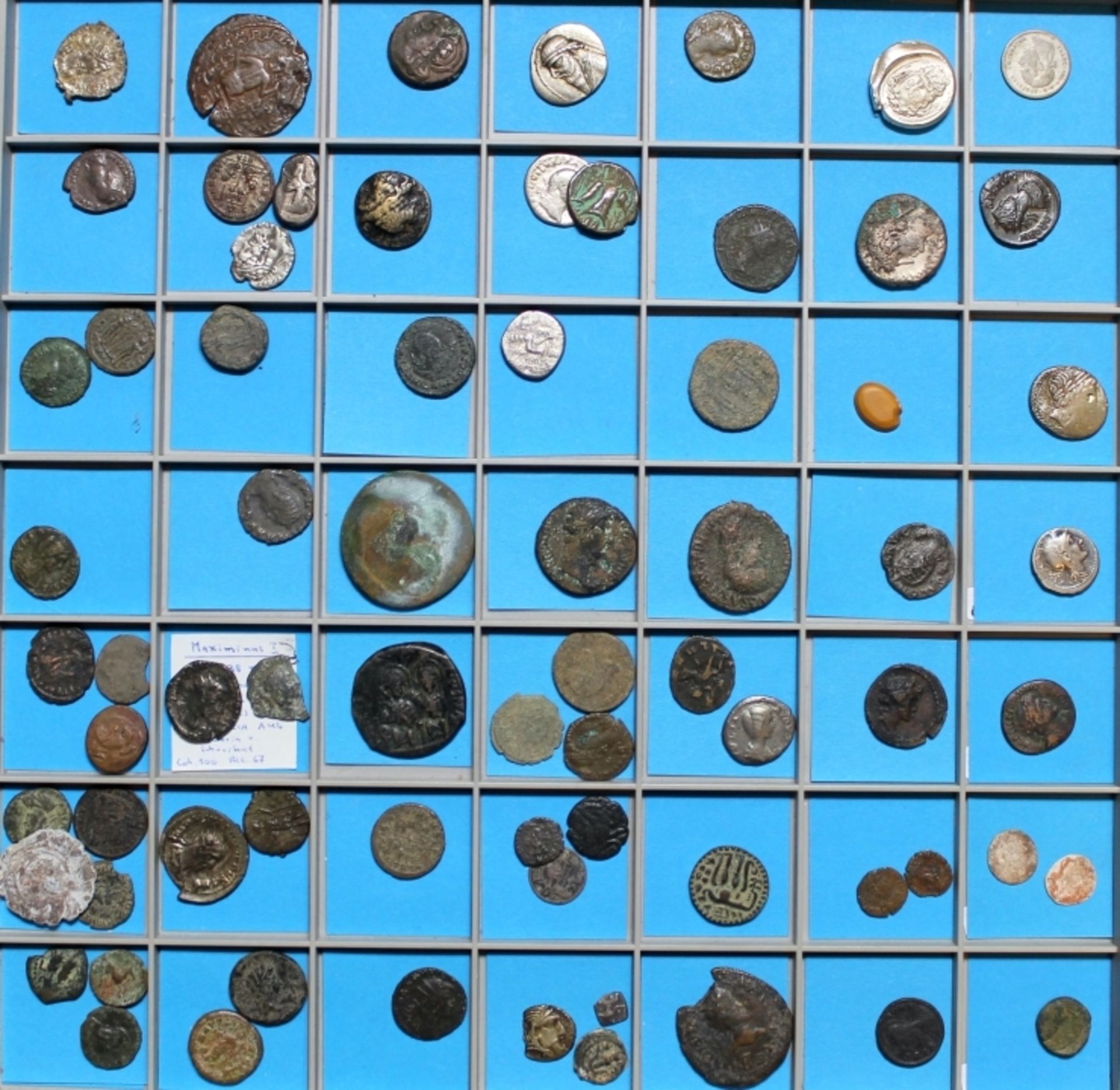 Sammlung römische Münzen meist Dinare, Silber und Kupfer, 72 Stück, wie z.B. Dina Faustina I. 140-