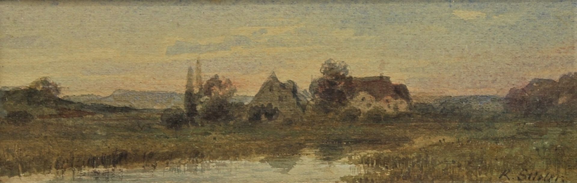 Kl. Aquarell - Robert Friedrich Stieler (1847 Heilbronn -1908 Karlsruhe) "Landschaft", r.u.