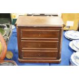 A 19th Century apprentice chest of three drawers.