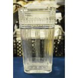 A Waterford Square sectional glass vase with chamf