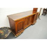 A large mahogany inverted breakfront sideboard fit