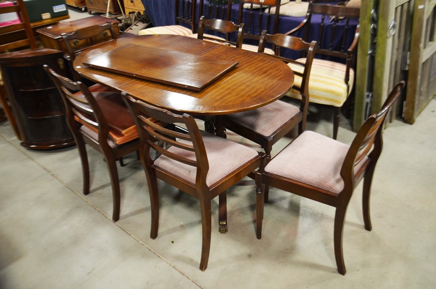 A reproduction dining room suite comprising D End