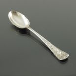 A George II silver picture front teaspoon, London circa 1740