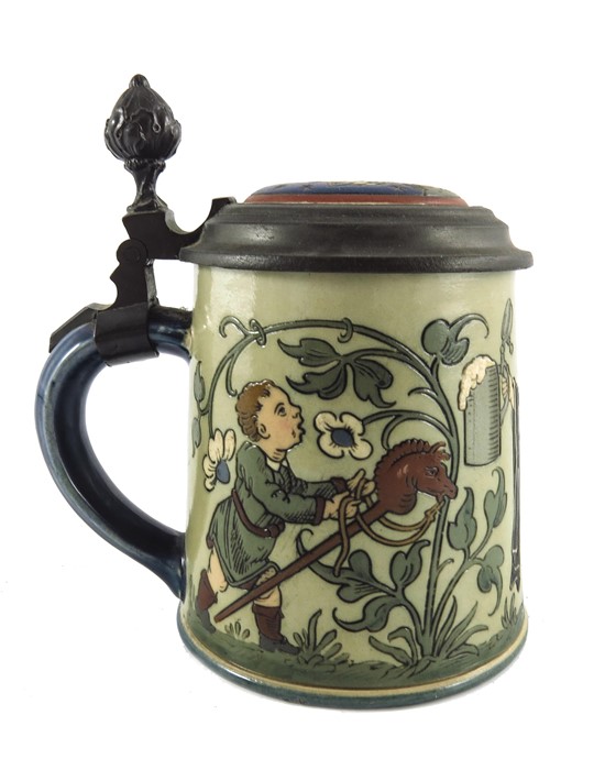 Mettlach, Villeroy and Boch, a quarter litre stein, incised Munich Child - Image 2 of 7