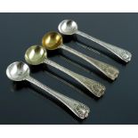 A set of four Victorian silver salt spoons, John Aldwinckle and James Slater