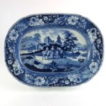 A Staffordshire blue and white platter