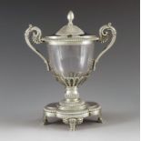 Christophe Philippe Vahland, Paris circa 1822, a French Empire style silver mustard pot, twin handle