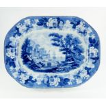 A Wedgwood Staffordshire blue and white meat platter