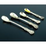 Four Victorian silver condiment spoons