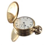 A 9 carat gold full hunter pocket watch, Waltham