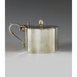 Charles Perry and Co., Chester 1930, a George V silver mustard pot, straight sided ogee fluted recta
