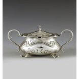 Richard Martin and Ebenezer Hall, Birmingham 1909, an Arts and Crafts silver mustard pot, in the Art