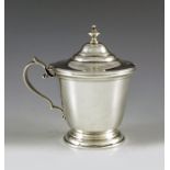 Gorham, Rhode Island, circa 1910, an American silver mustard pot, footed conical beaker form, double