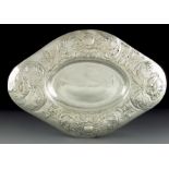 Gilbert Marks, an Arts and Crafts Britannia silver dish, London 1899