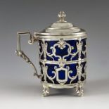 Unknown, Paris circa 1840 or earlier, a Louis XVI style French silver mustard pot, reticulated die s