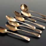 A set of six George III silver dessert spoons, William Sutton