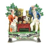 A fine Pearlware glazed pottery table figure group
