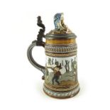 Mettlach, Villeroy and Boch, a half litre stein, incised Gnomes at work