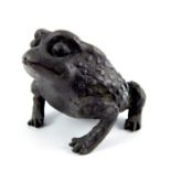 A 19th century Japanese bronze figure of a toad