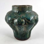 A Chinese Shiwan type pottery vase