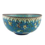 A large Chinese cloisonné enamelled punch bowl, Qianlong style