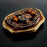 A Victorian tortoiseshell and silver inlaid purse