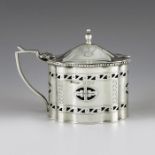 A Marston and Co., Birmingham 1937, a George VI silver mustard pot, straight sided ogee form, bright