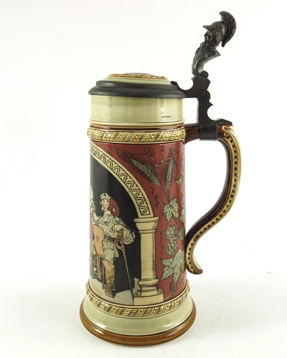 Mettlach, Villeroy and Boch, a half litre stein, incised Tavern Scene - Image 5 of 8