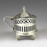 Alexander Clark and Co. Ltd., Birmingham 1917, a George V silver mustard pot, straight sided oval bo