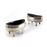 A pair of George III silver salt cellars, Solomon Hougham