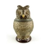 Hauber and Reuther, a novelty half litre character stein, in the form of an owl