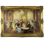 Continental School (20th Century), Imperial Banquet, oil on canvas, signed indistinctly, 60cm x 90cm