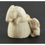 A 19th century Japanese ivory netsuke